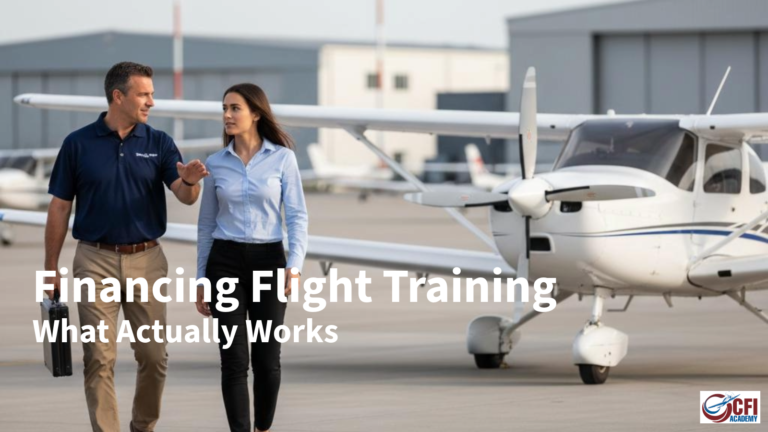 A man and woman walking next to a plane. - CFI Academy